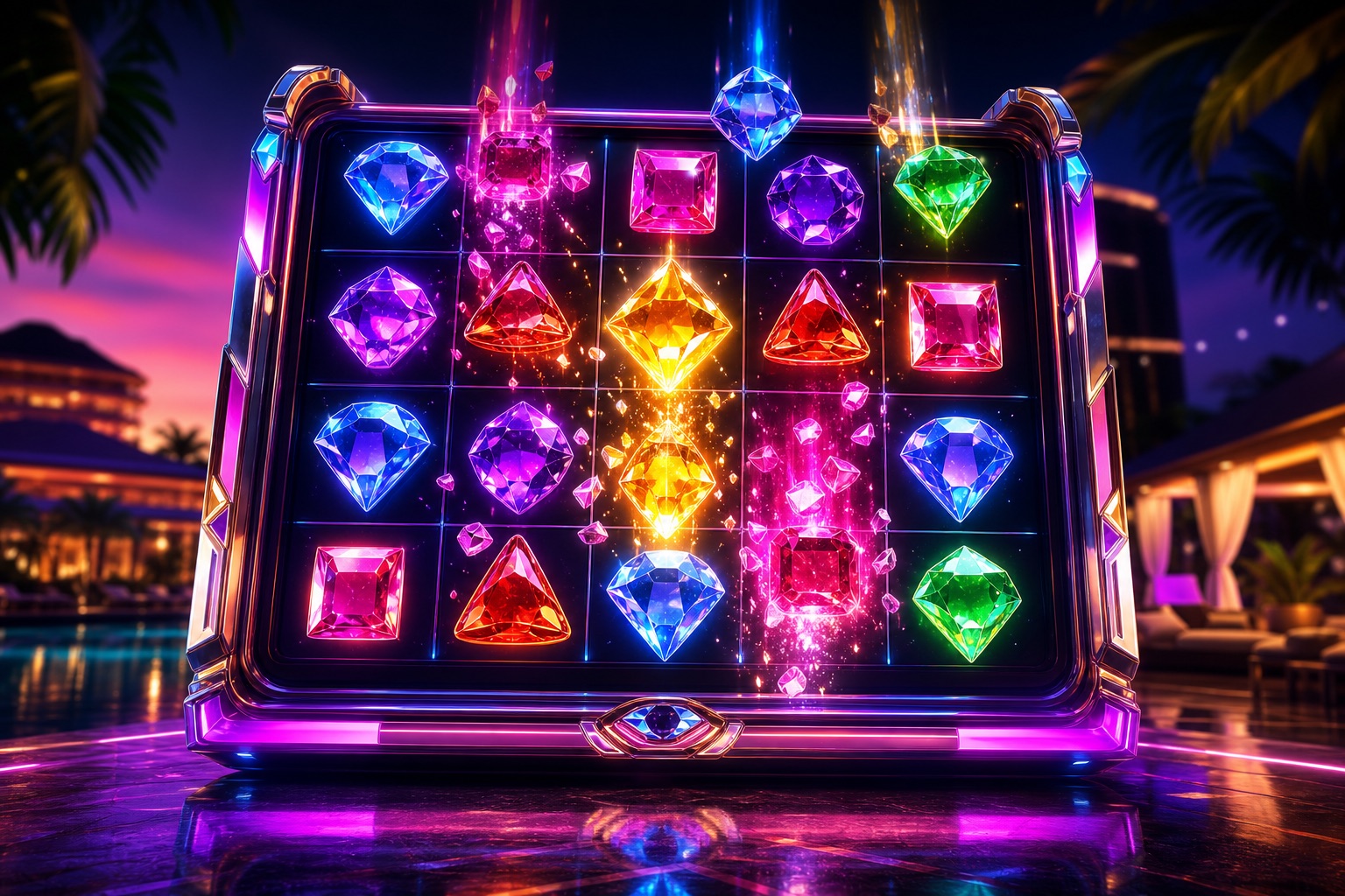 Premium neon artwork for Cascade Glow Grid