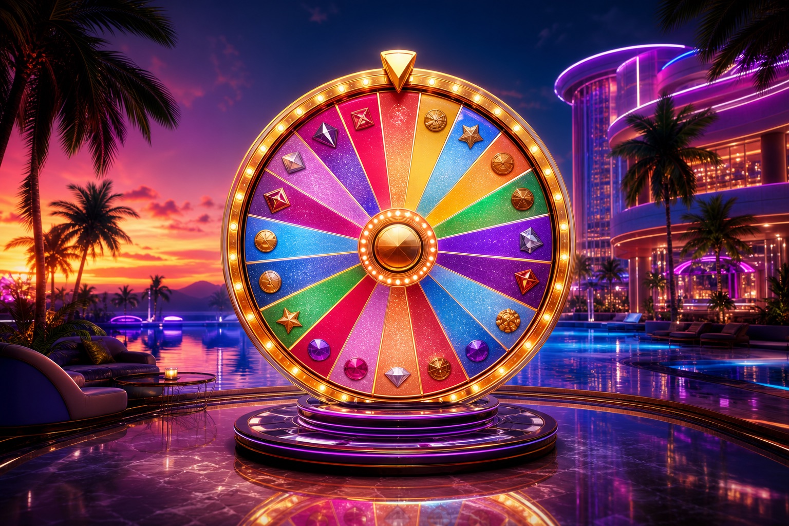 Premium neon artwork for Lunar Wheel Feature